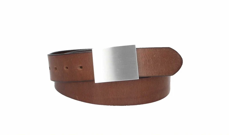 Ledergürtel 40 mm breit Hellbraun