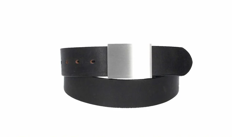 Ledergürtel 40 mm breit Schwarz