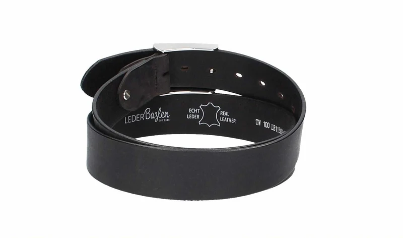 Ledergürtel 40 mm breit Schwarz