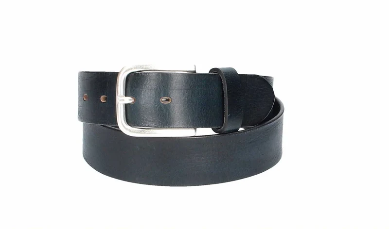Ledergürtel 40 mm breit Blau