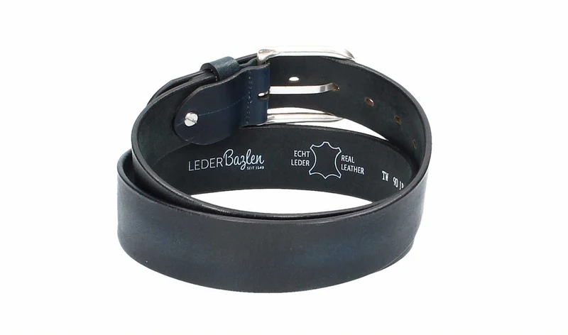 Ledergürtel 40 mm breit Blau
