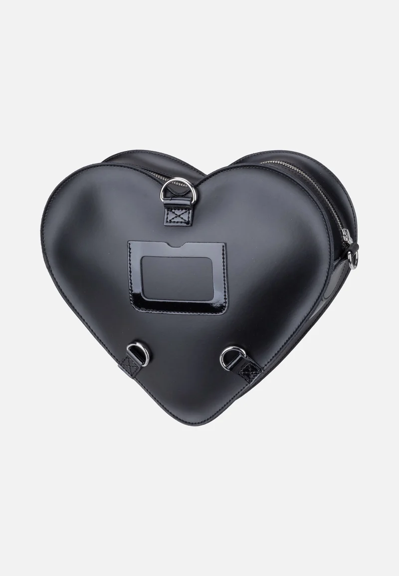 Heart Backpack Black Kiev Patent Lamper Smooth - Crossbody Bag