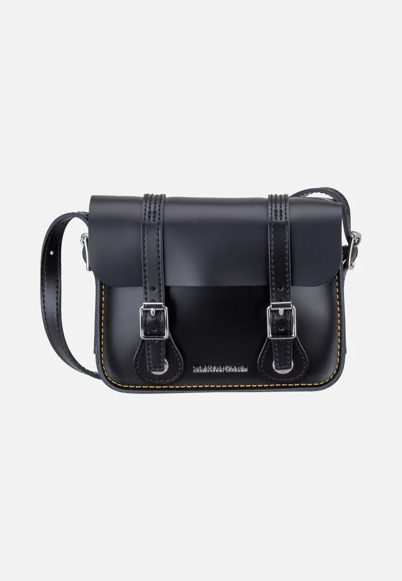 7" Satchel Black Kiev Smooth - Crossbody Bag