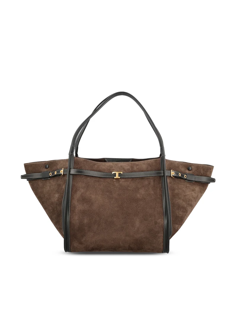 TOD'S Borsa Shopping T Signature In Pelle Scamosciata