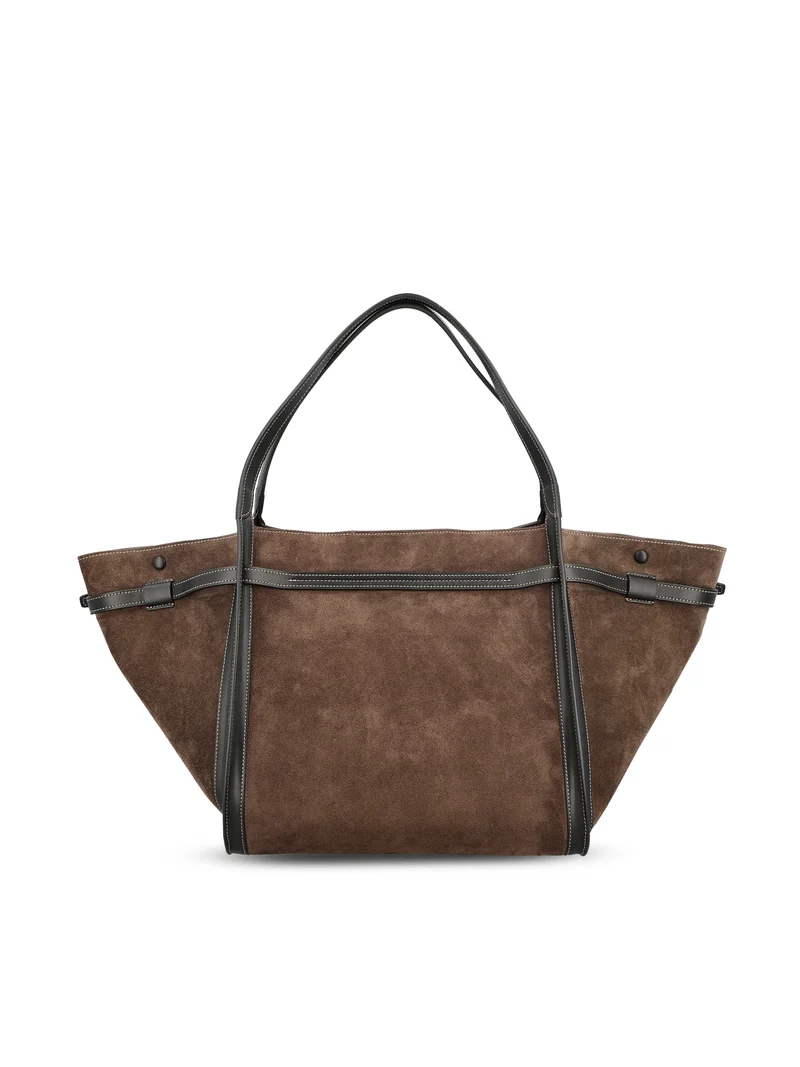 TOD'S Borsa Shopping T Signature In Pelle Scamosciata