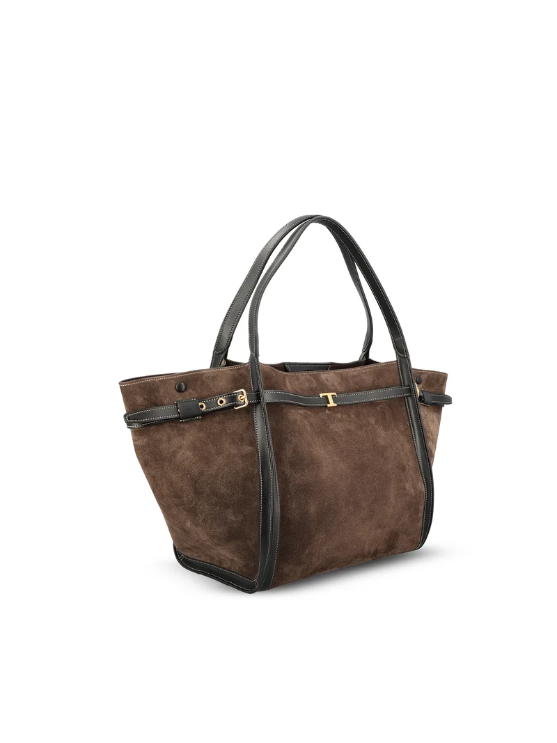 TOD'S Borsa Shopping T Signature In Pelle Scamosciata