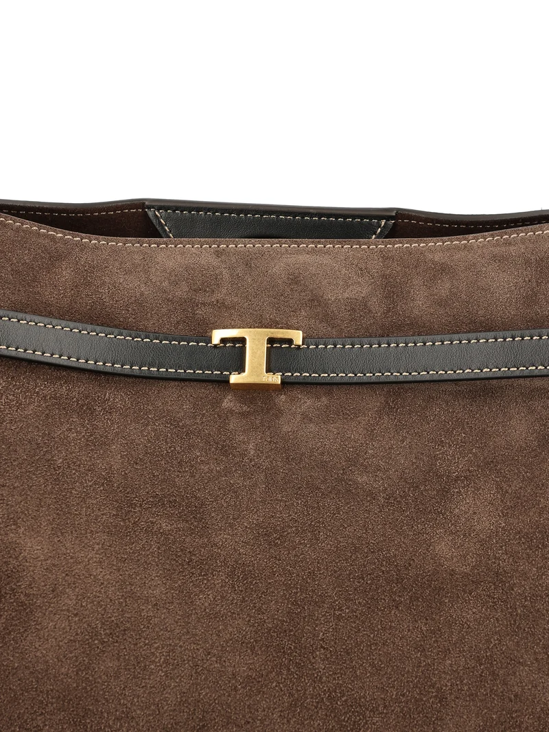 TOD'S Borsa Shopping T Signature In Pelle Scamosciata