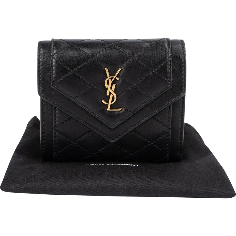 Saint Laurent Quilted Leather Small Envelope Wallet