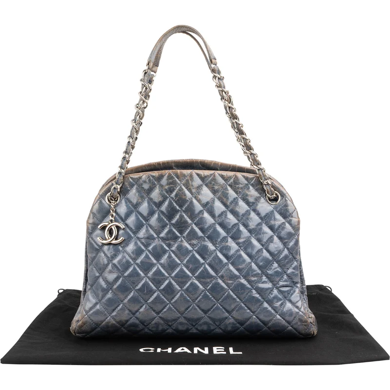Chanel Quilted Crinkled Lambskin Just Mademoiselle Bowling Shoulder Bag