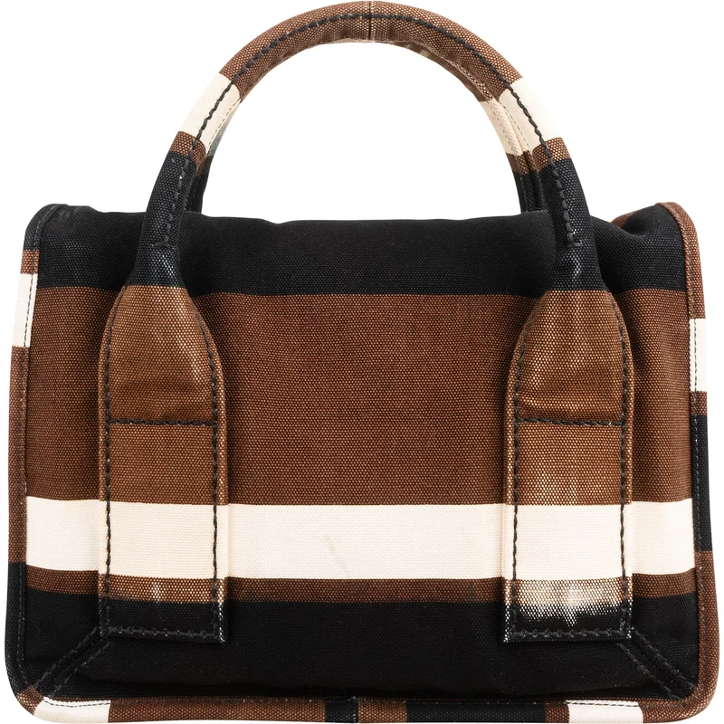 Prada Multicolor Striped Canvas Small Coffer Handbag