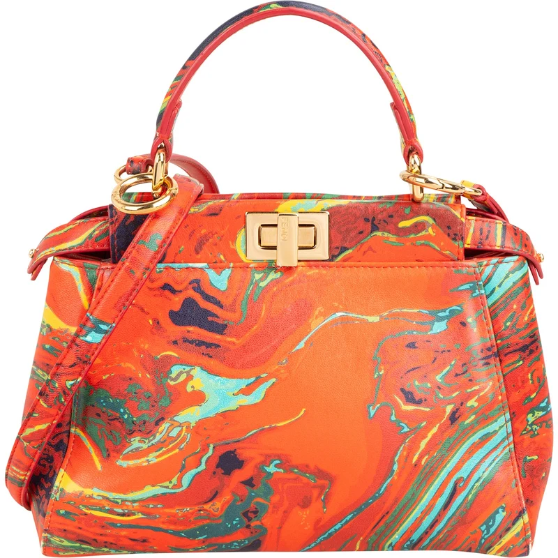 Fendi Multicolor Swirl Print Peekaboo Mini Handbag