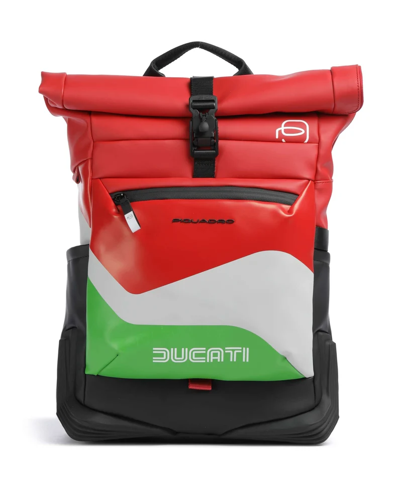 Piquadro Ducati C2OWD Rolltop Rucksack green/white/red
