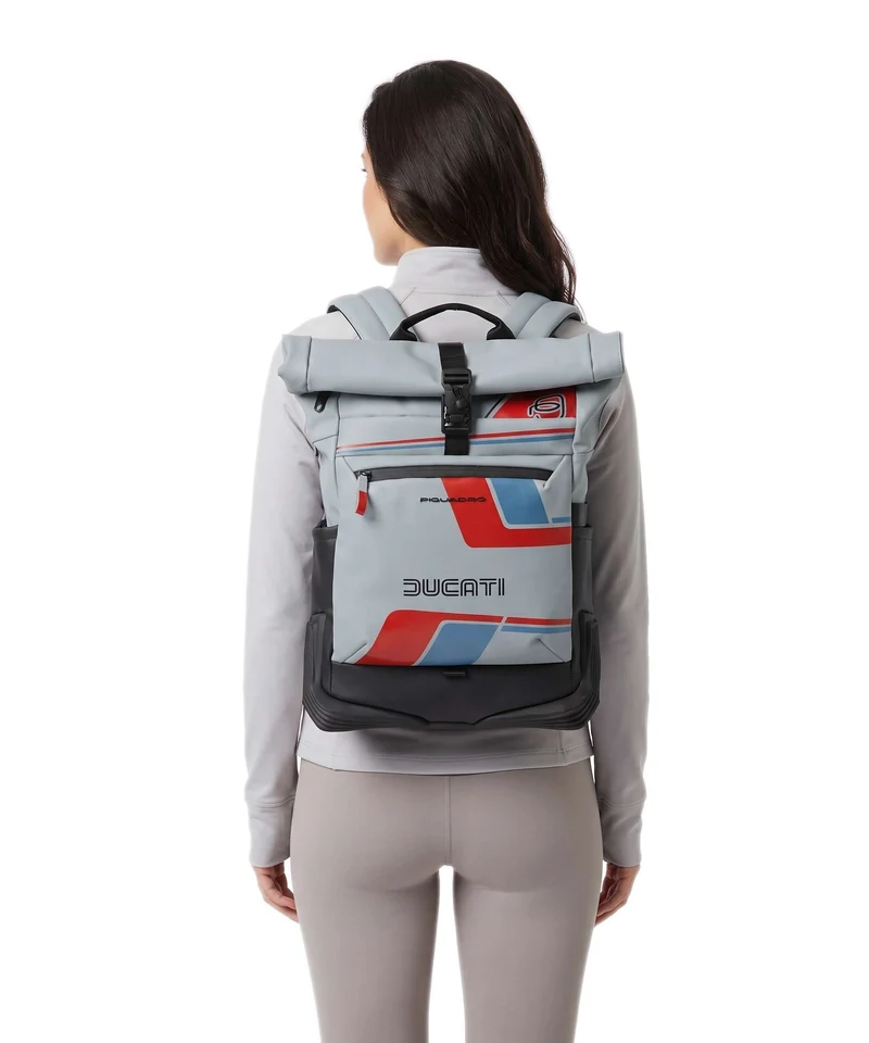 Piquadro Ducati C2OWD Rolltop Rucksack blue/black
