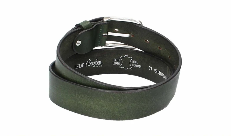 Ledergürtel 40 mm breit Grün