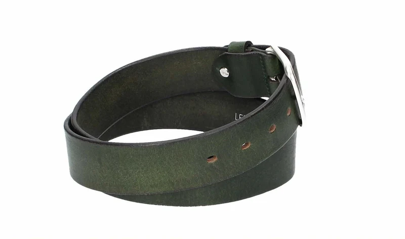 Ledergürtel 40 mm breit Grün