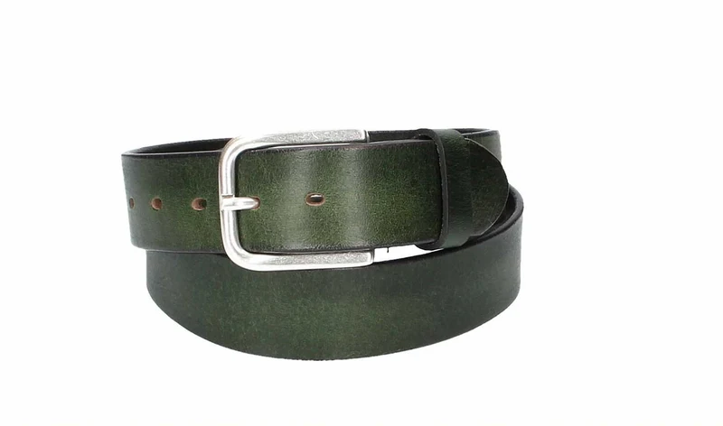 Ledergürtel 40 mm breit Grün