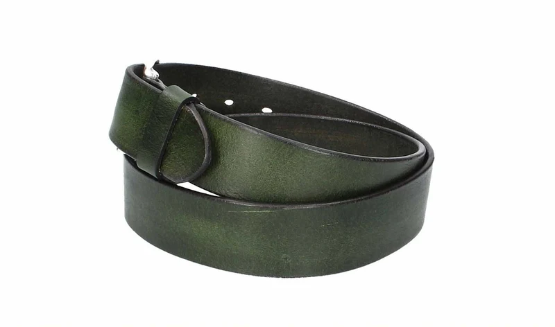 Ledergürtel 40 mm breit Grün
