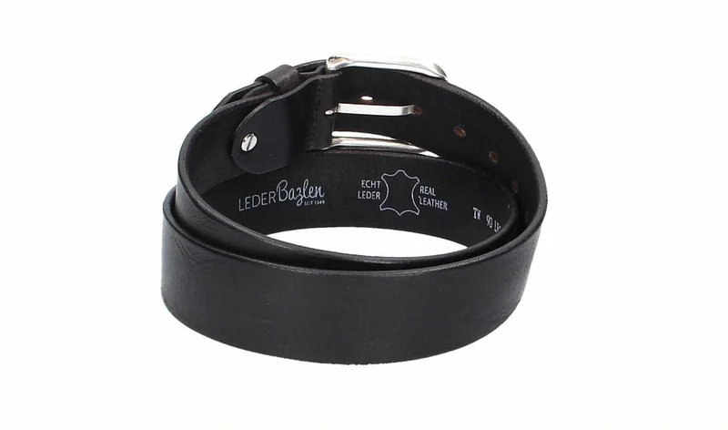Ledergürtel 40 mm breit Schwarz