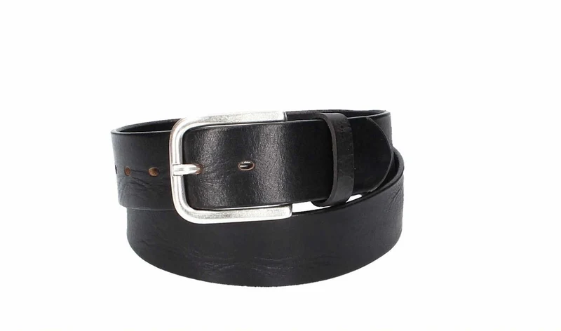 Ledergürtel 40 mm breit Schwarz