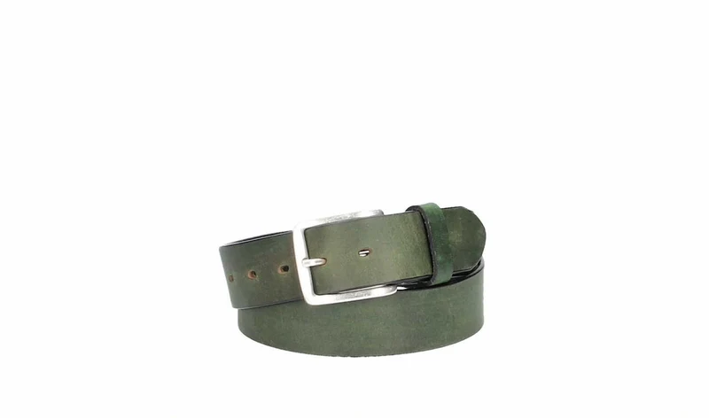 Ledergürtel 40 mm breit Grün