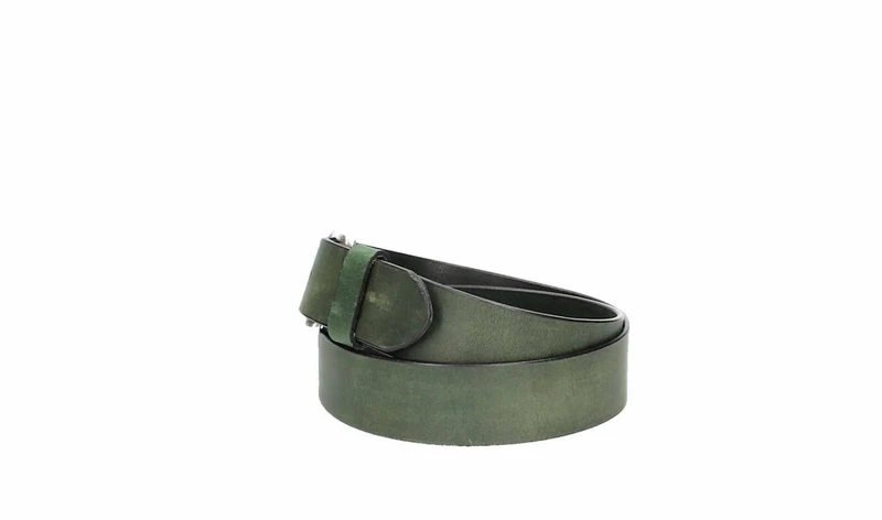 Ledergürtel 40 mm breit Grün