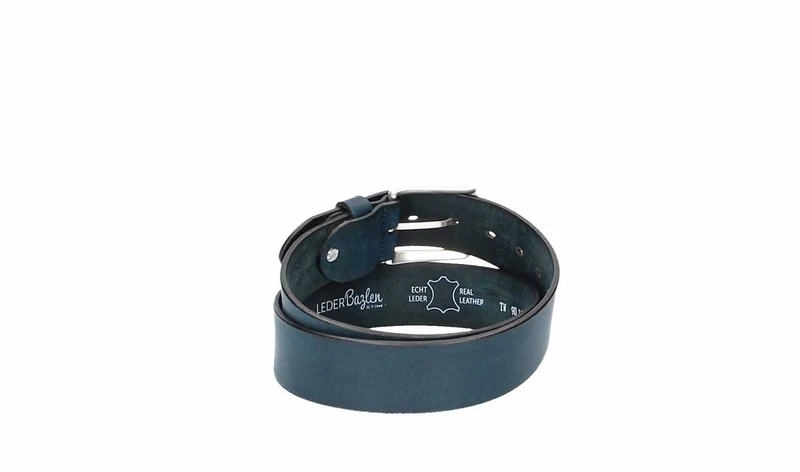 Ledergürtel 40 mm breit Blau