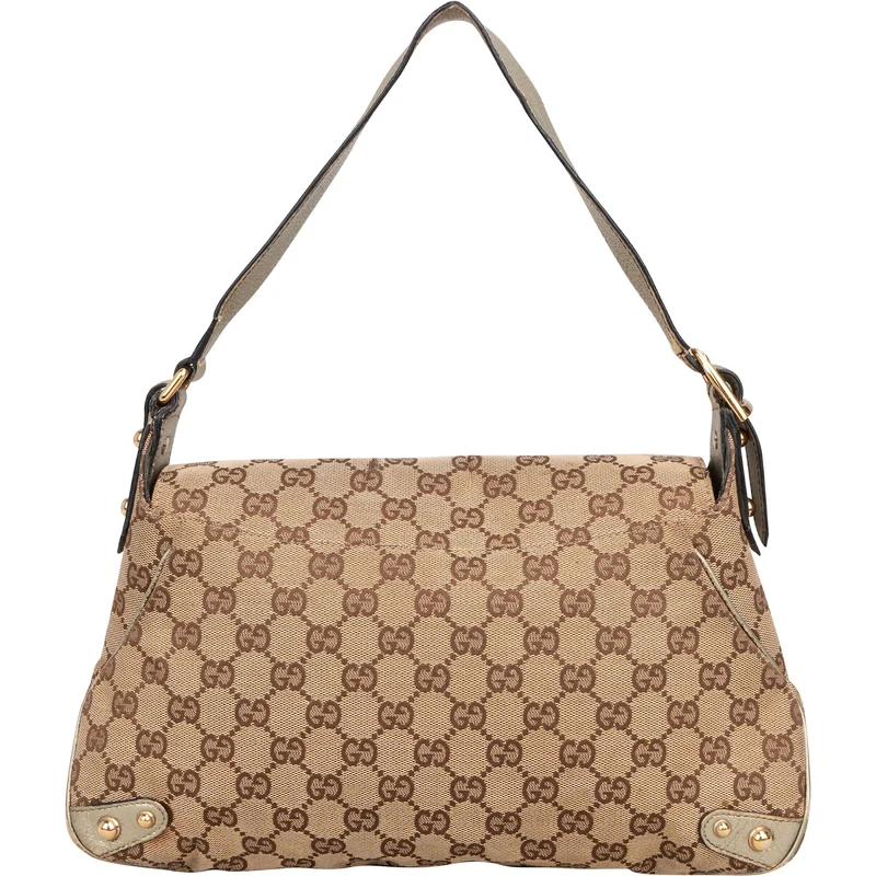 Gucci Monogram GG Studded Horsebit Chain Flap Shoulder Bag