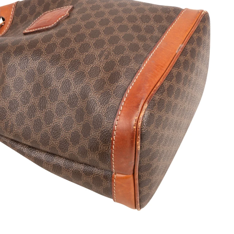 Celine Macadam Monogram Drawstring Bucket Crossbody Bag