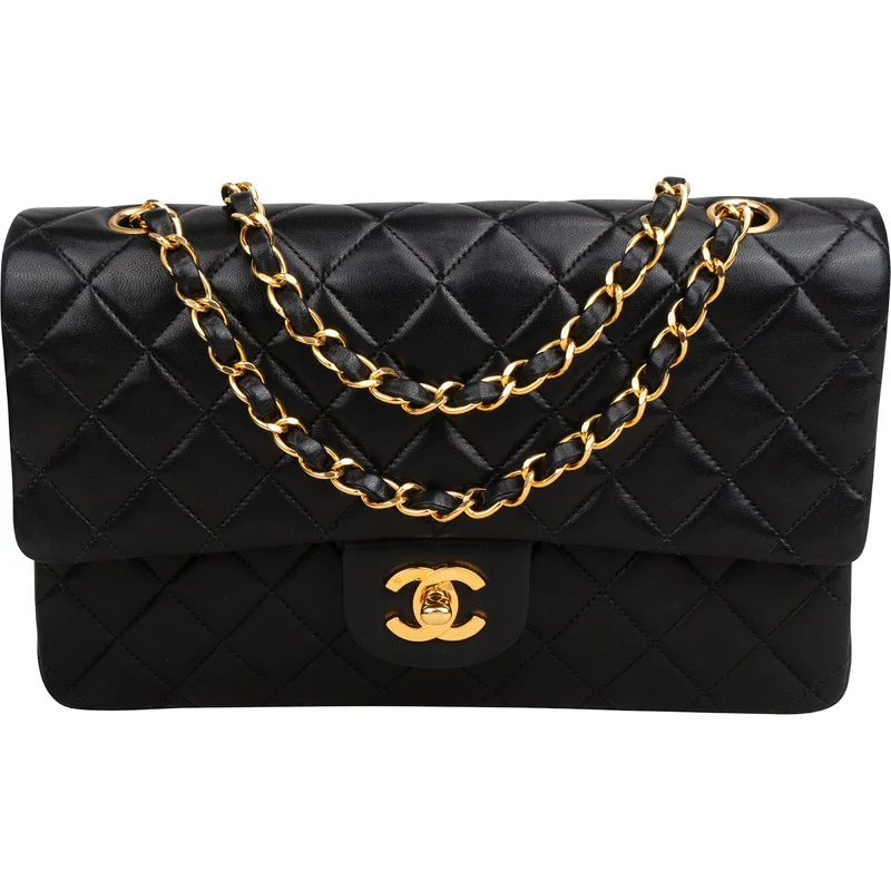 Chanel Quilted Lambskin 24K Gold Medium Double Flap Shoulder Bag