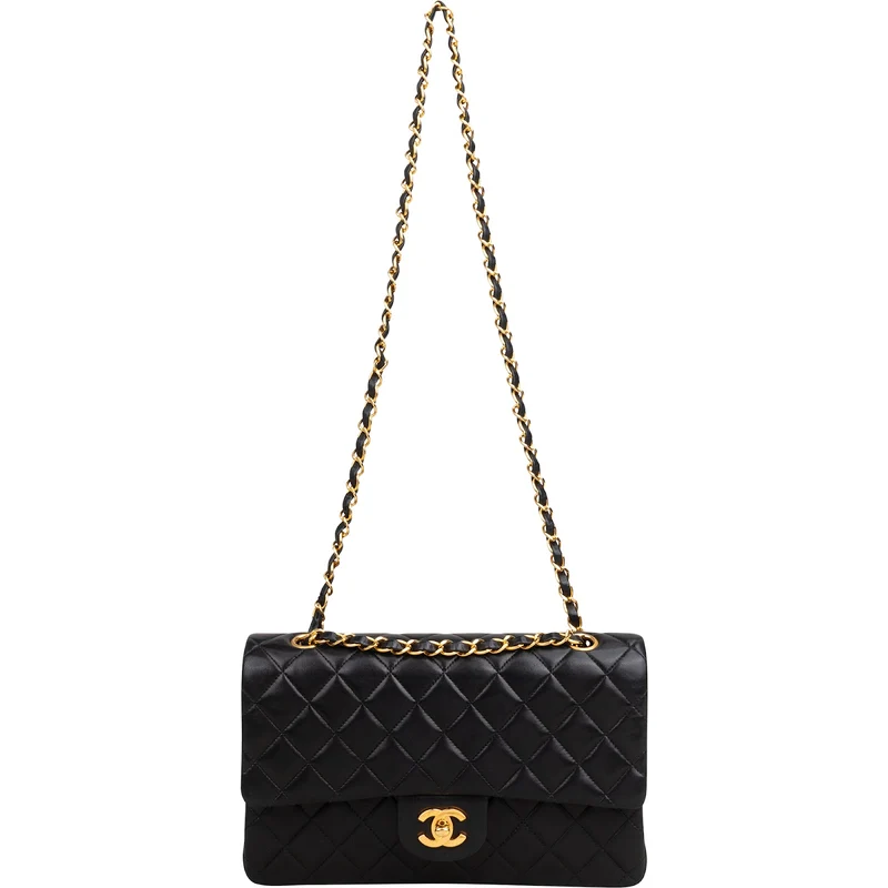 Chanel Quilted Lambskin 24K Gold Medium Double Flap Shoulder Bag