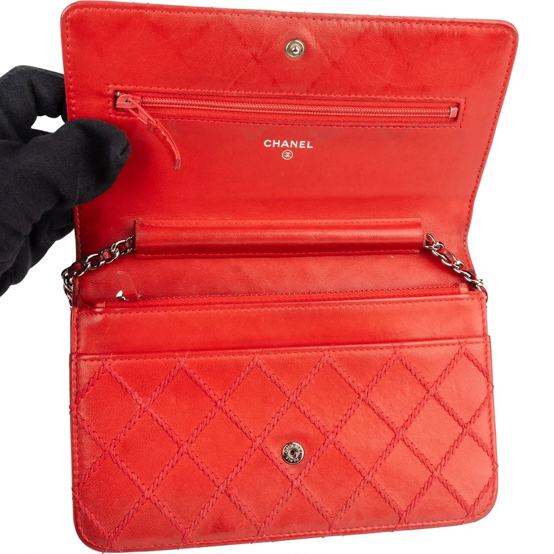 Chanel Stitching Leather Wallet on Chain Crossbody Bag