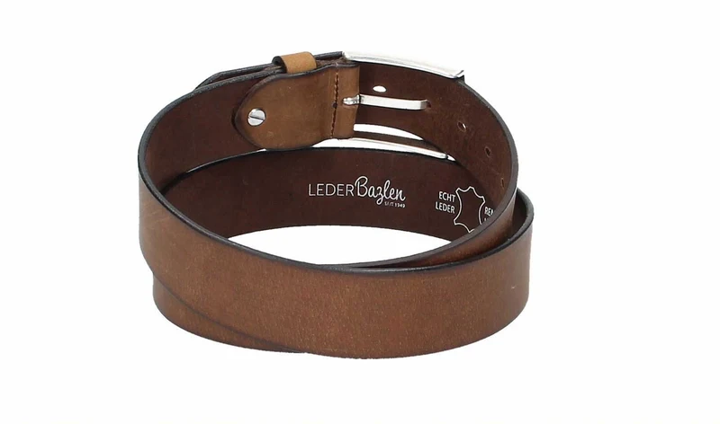 Ledergürtel 40 mm breit Hellbraun