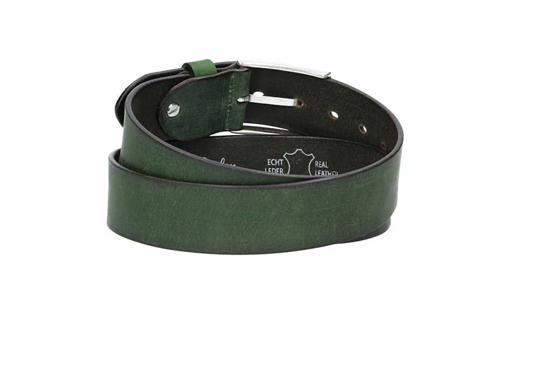 Ledergürtel 40 mm breit Grün