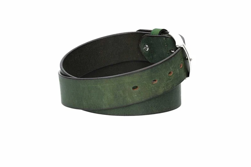 Ledergürtel 40 mm breit Grün