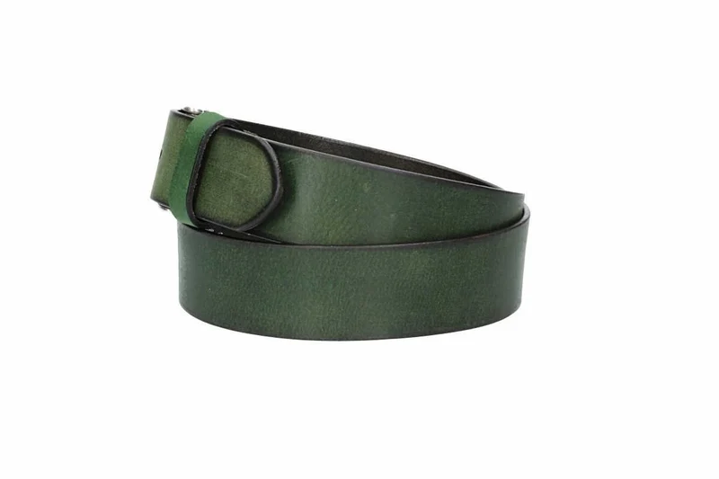 Ledergürtel 40 mm breit Grün