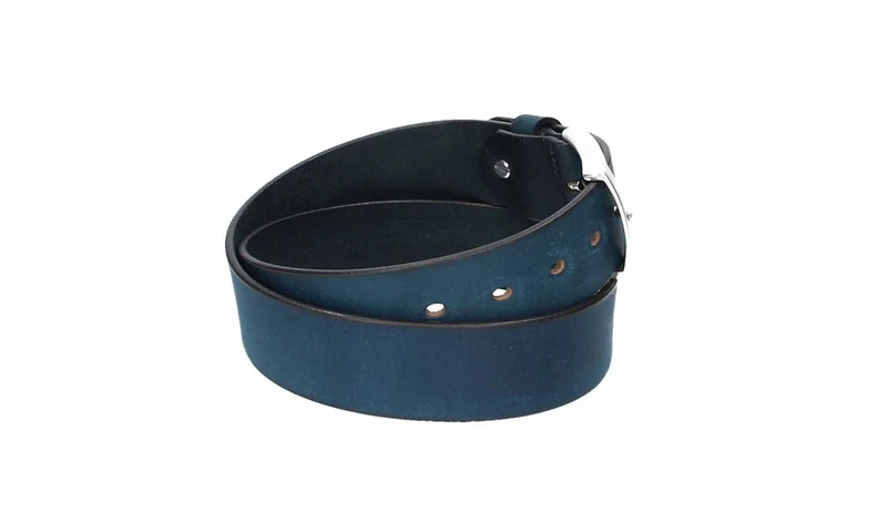 Ledergürtel 40 mm breit Blau