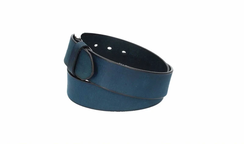 Ledergürtel 40 mm breit Blau