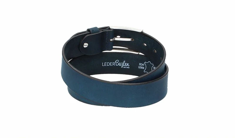 Ledergürtel 40 mm breit Blau