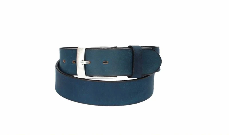 Ledergürtel 40 mm breit Blau