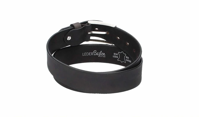Ledergürtel 40 mm breit Schwarz
