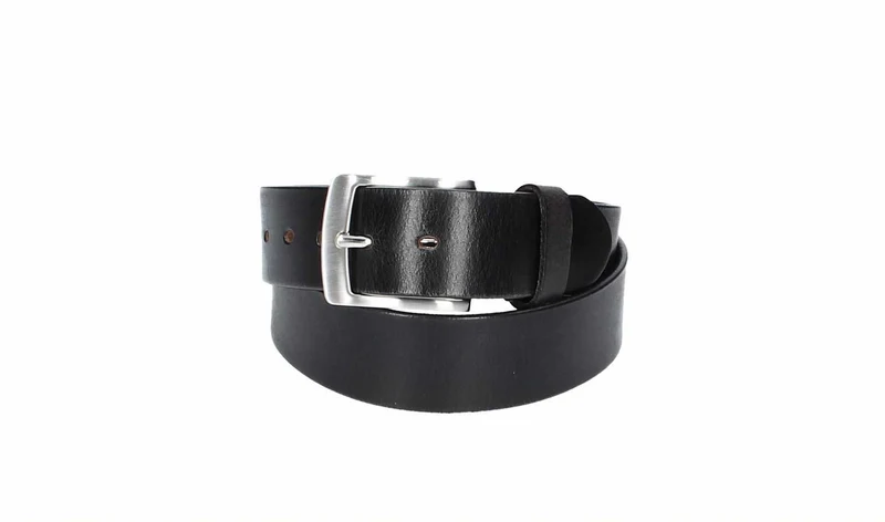Ledergürtel 40 mm breit Schwarz