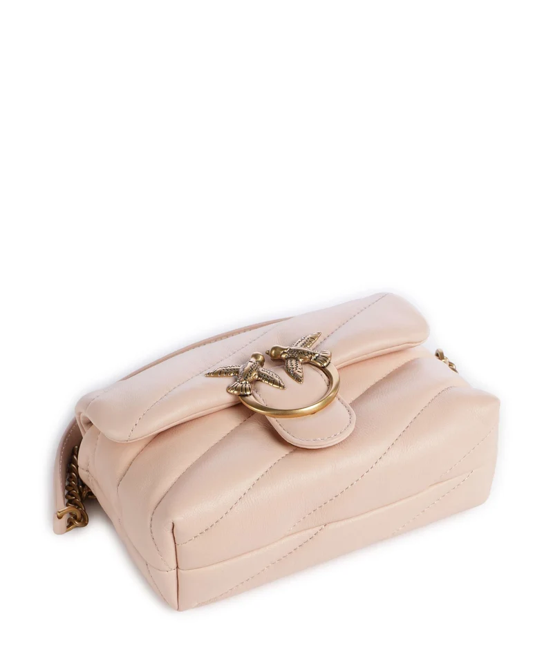 Pinko Love Puff Baby Schultertasche rosa cammeo/antique gold