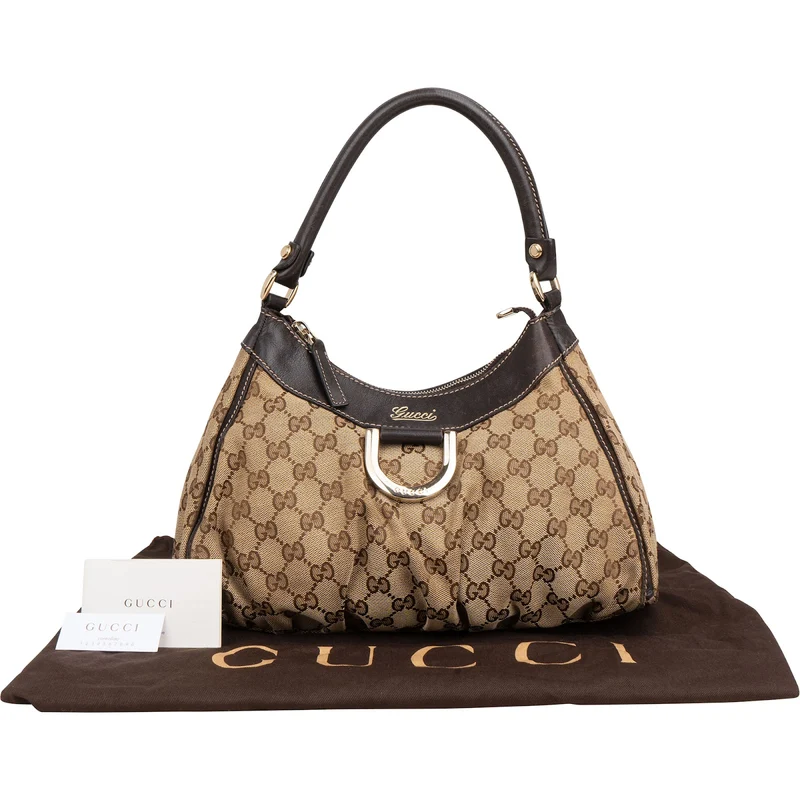 Gucci Monogram GG Canvas Abbey D-Ring Hobo Shoulder Bag