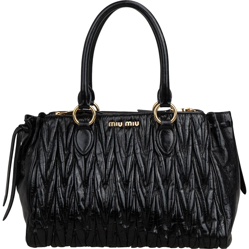 Miu Miu Matelassé Vitello Lux Bow Handbag