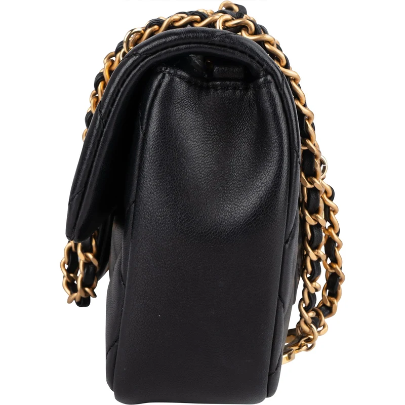 Chanel Quilted Lambskin Heart Charms Mini Rectangular Single Flap Crossbody Bag