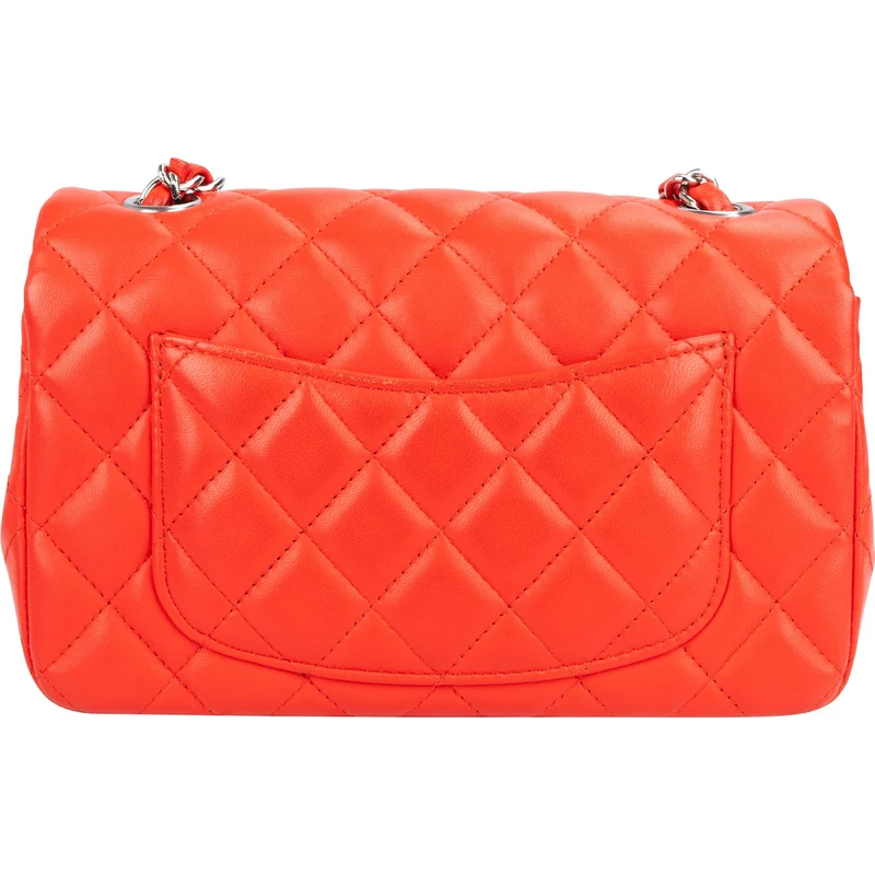 Chanel Quilted Lambskin Mini Rectangular Palladium Single Flap Crossbody Bag