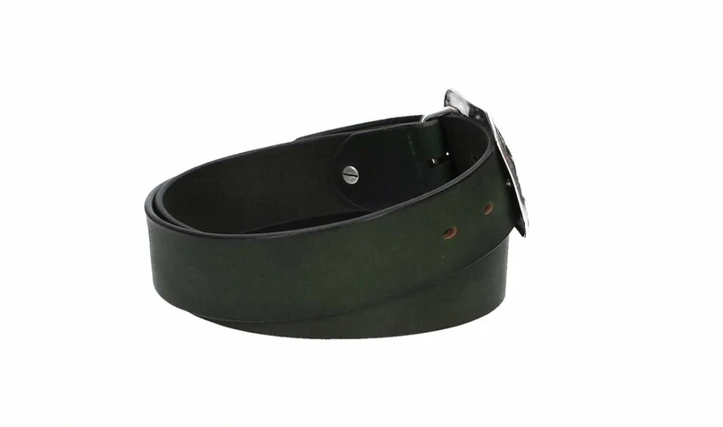 Ledergürtel 40 mm breit Grün