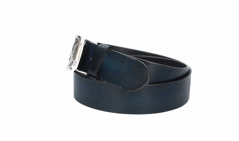 Ledergürtel 40mm breit Vintage Blau