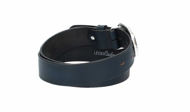 Ledergürtel 40mm breit Vintage Blau