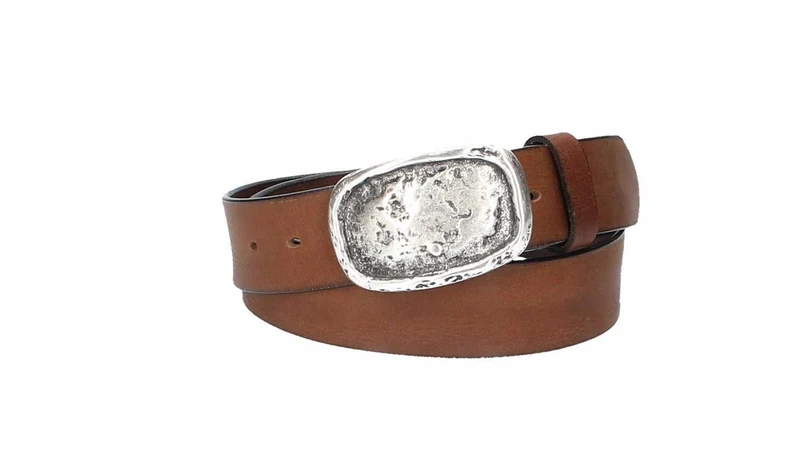 Ledergürtel 40 mm breit Vintage Hellbraun